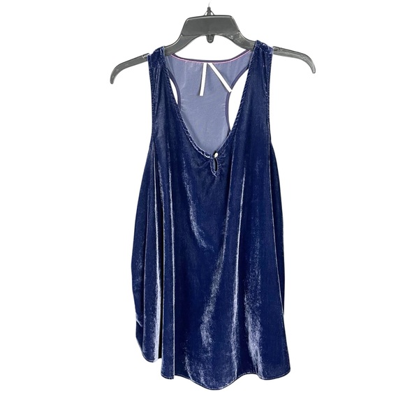 Anthropologie Velvet Tank Size XS Sapphire Blue Suri Racerback Relaxed Swing - Picture 2 of 10